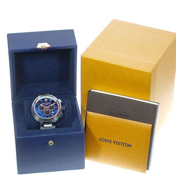 LOUIS VUITTON Tambour Automatic Q1A61 Chronograph Automatic Men's Watch - Picture 9 of 12